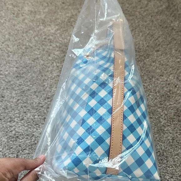 Dooney & Bourke Blue and White Checkered Shoulder Bag - Picture 7 of 16